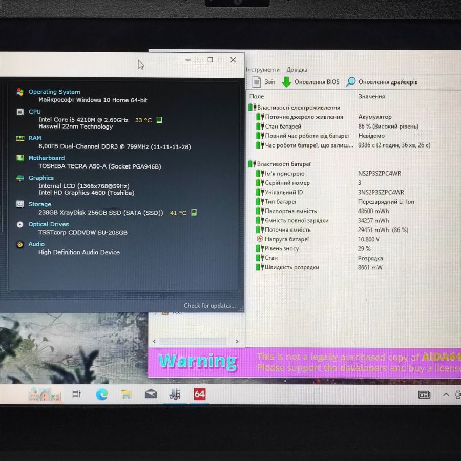 Ноутбук Б/В Toshiba Tecra A50-A-1E2, Intel Core i5-4210M, DDR3 8 GB, SSD 256GB, 15.6" HD [ProductHub SKU T31]