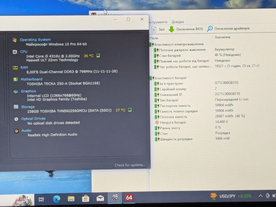 Ноутбук Б/В Toshiba Tecra Z50-A-19L, Intel Core i5-4310U, DDR3 8 GB, SSD 256GB, 15.6" HD [ProductHub SKU T87]