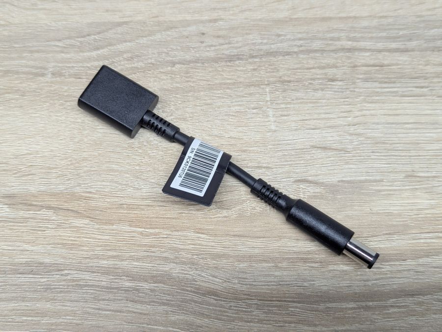 Б/В Перехідник живлення DC для ноутбуків HP, роз'єм 4.5/3.0 (pin inside) F - 7.4/5.1 (pin inside) M, кабель 20 см [ProductHub SKU Center pin]
