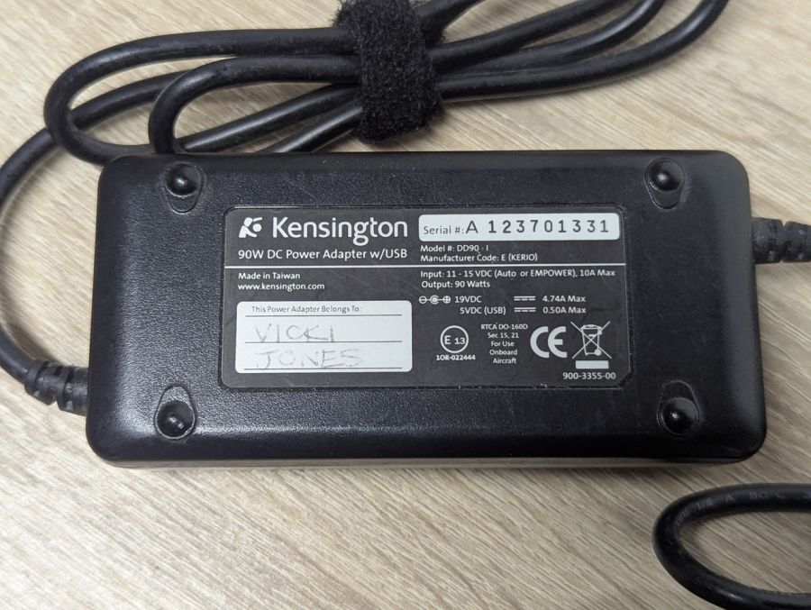 Б/В Автомобільний адаптер до ноутбука Dell KENSINGTON 90 Вт USB [ProductHub SKU KENSINGTON]