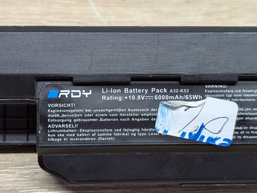 Б/В Акумуляторна батарея RDY A32-K53 (Asus) [ProductHub SKU RDY-K53]