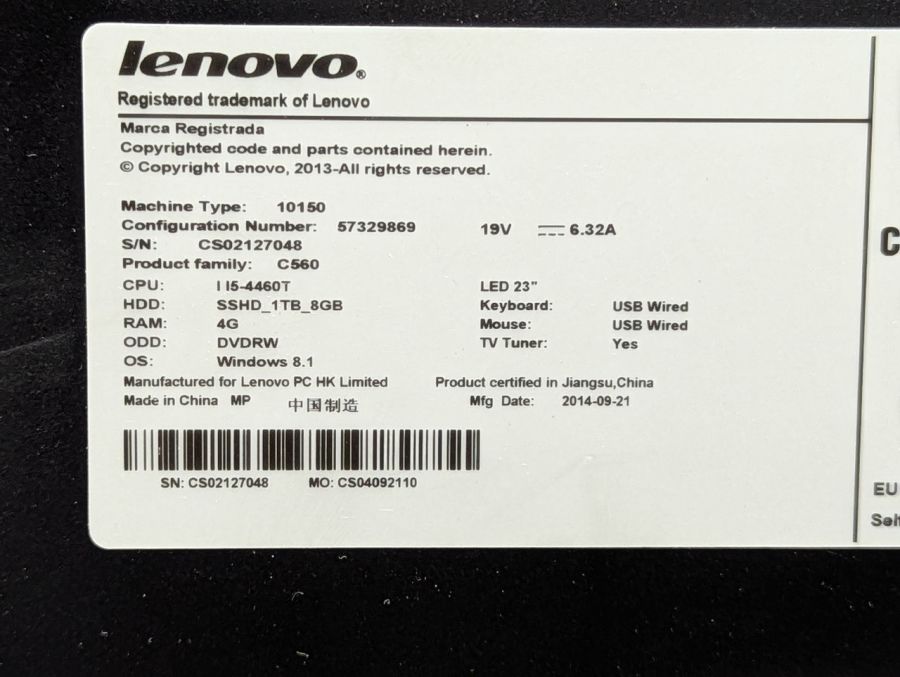 Б\В Моноблок Lenovo IdeaCentre B750:Діагональ:29* FUll HD сенсор,Celeron G1820,8 GB DDR3,GeForce 800M 2Gb,SSD 256Gb [ProductHub SKU L402]