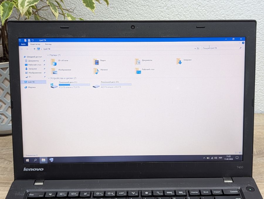 Уцінка! Ноутбук Б/В Lenovo ThinkPad T450, Intel Core i5-5300U, DDR3 8 GB, SSD 128GB, 14" HD [ProductHub SKU L433]