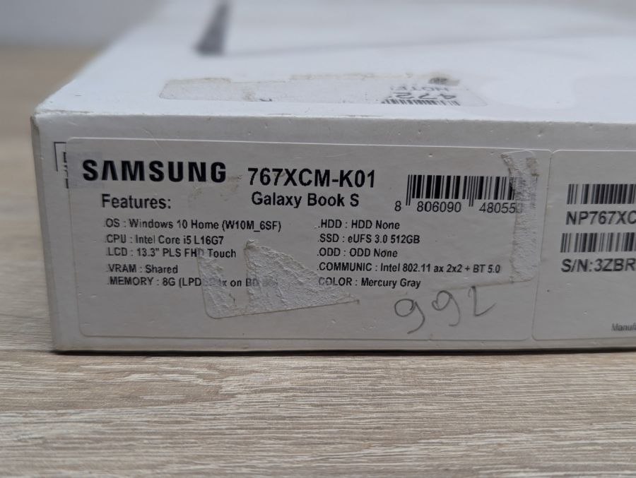 Ноутбук Б/В Samsung Galaxy Book S 767XCM-K01, Intel Core i5, DDR4 8 GB, SSD 512GB, 13.3" Full HD [ProductHub SKU S17]