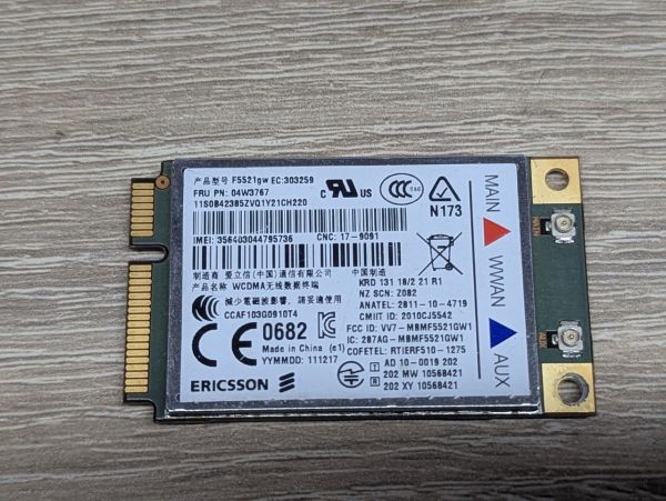 3G/GPS WWAN-модуль Ericsson F5521gw