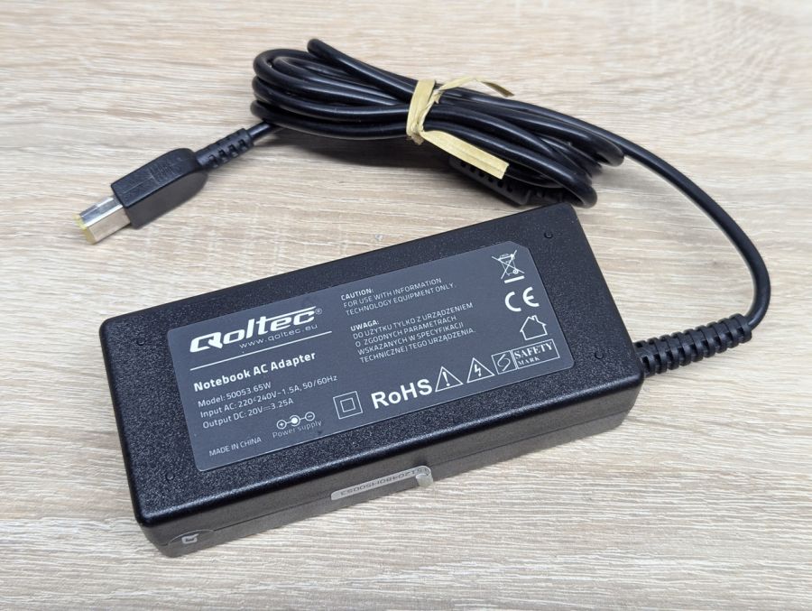 Б/В Блок живлення Qoltec 65W для ноутбуків Lenovo [ProductHub SKU Qoltec65]
