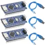 Новий Комплект мікроконтролерів Arduino Nano,ATmega328P з кабелями USB Type-С
