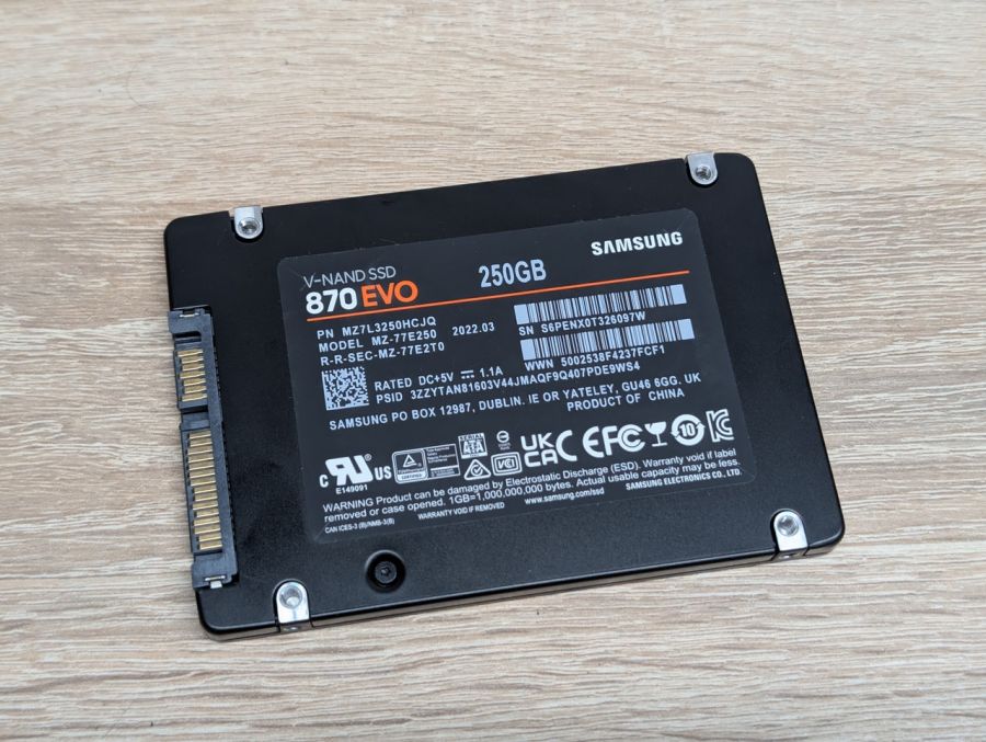 SSD Samsung 870 EVO 250GB 2.5" Життя 100% Б/В [ProductHub SKU 77E250]
