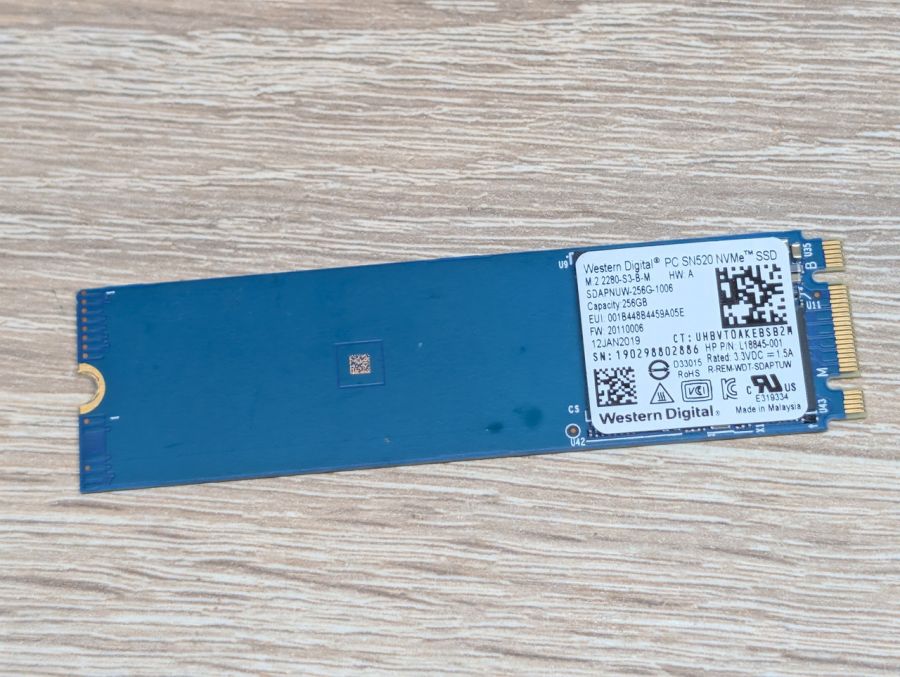 SSD Western Digital PC SN520 256GB NVMe M.2 2280 Життя 100% Б/В