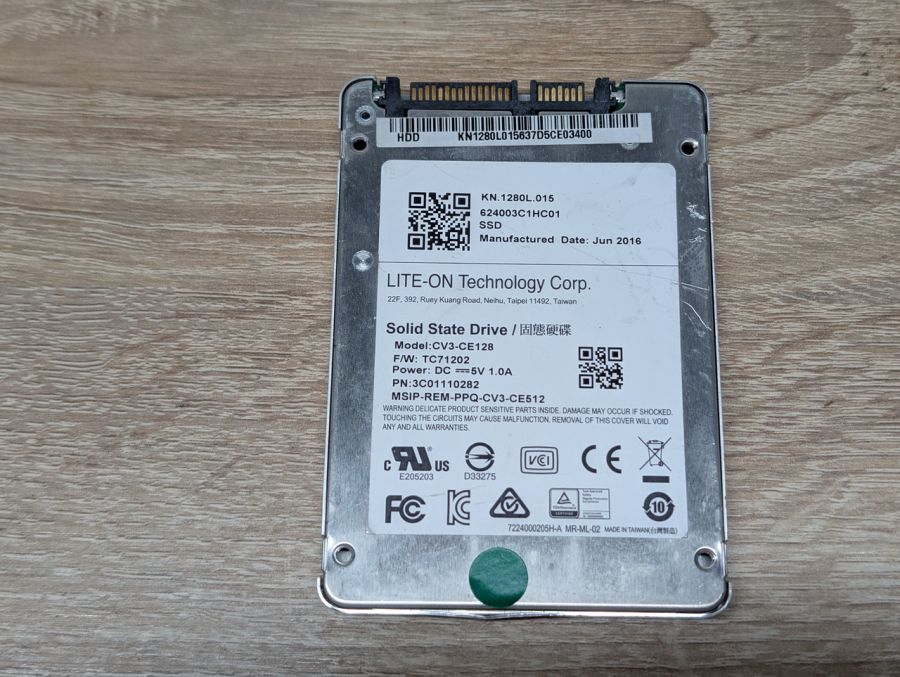 SSD Lite-on CV3-CE128 128Gb 2.5" Життя 100% Б/В [ProductHub SKU CV3-CE128]