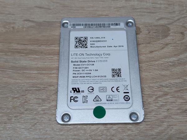 SSD Lite-On CV1-CC128 128Gb 2.5" Життя 100% Б/В