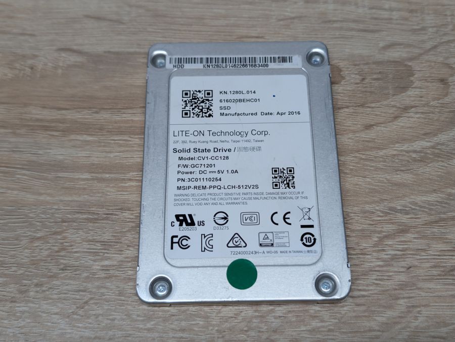 SSD Lite-On CV1-CC128 128Gb 2.5" Життя 100% Б/В [ProductHub SKU CC128]