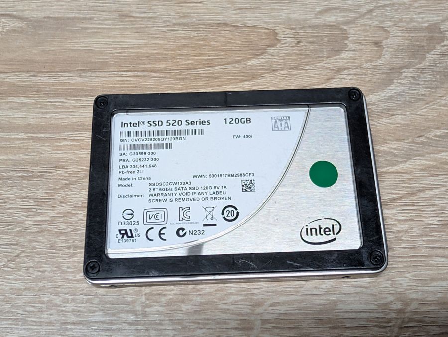 SSD Intel 520 120Gb 2.5" Життя 100% Б/В