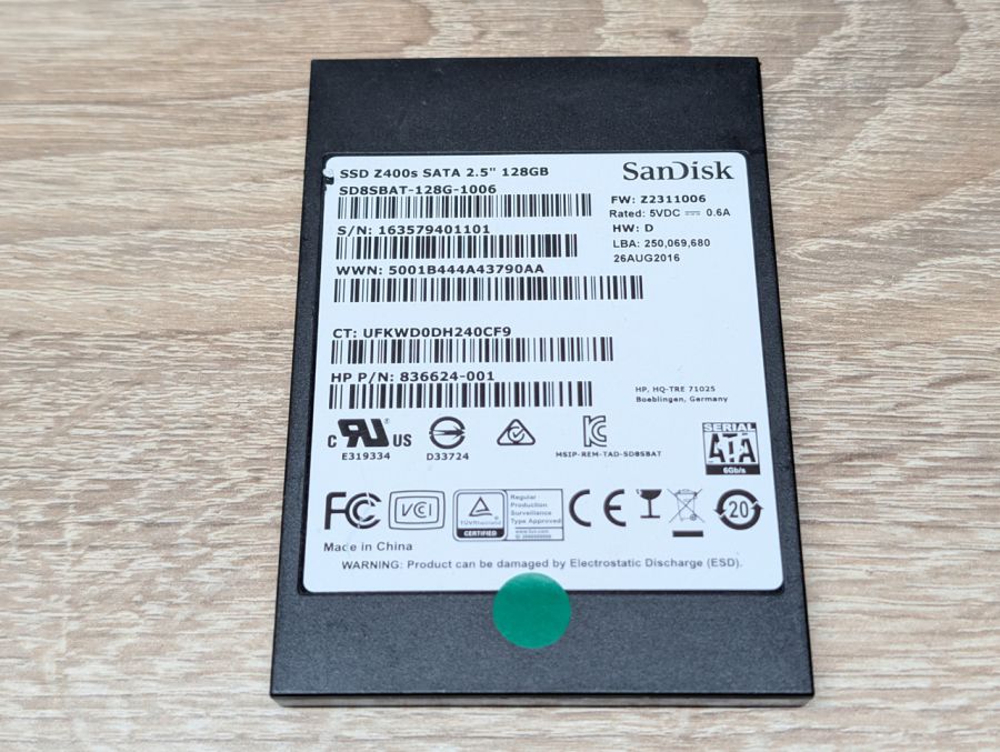 SSD SanDisk Z400s 128 Gb 2.5" Життя 100% Б/В