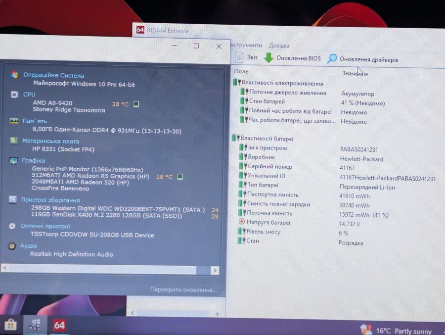 Ноутбук Б/В HP Laptop 15, AMD A9-9420, DDR4 8GB, SSD 128GB + HDD 320GB, AMD Radeon 520 2GB, 15.6" [ProductHub SKU HP914]