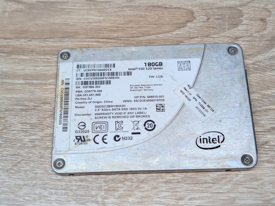 SSD Intel 520 180GB 2.5" Життя 100% Б/В