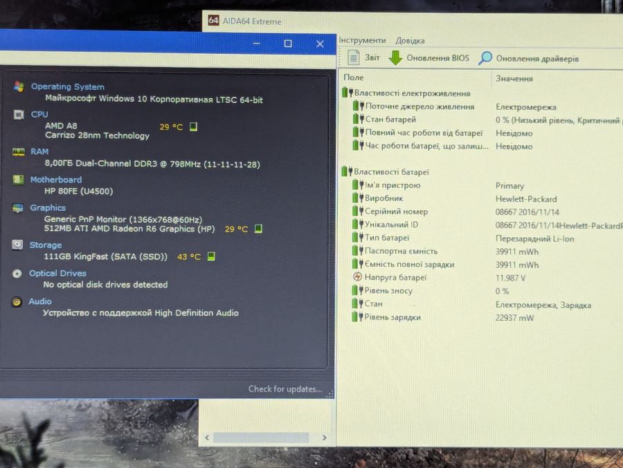Ноутбук Б/В HP ProBook 645 G2, AMD A8-8600B, DDR3 8 GB, SSD 128GB, AMD Radeon R6, 14"