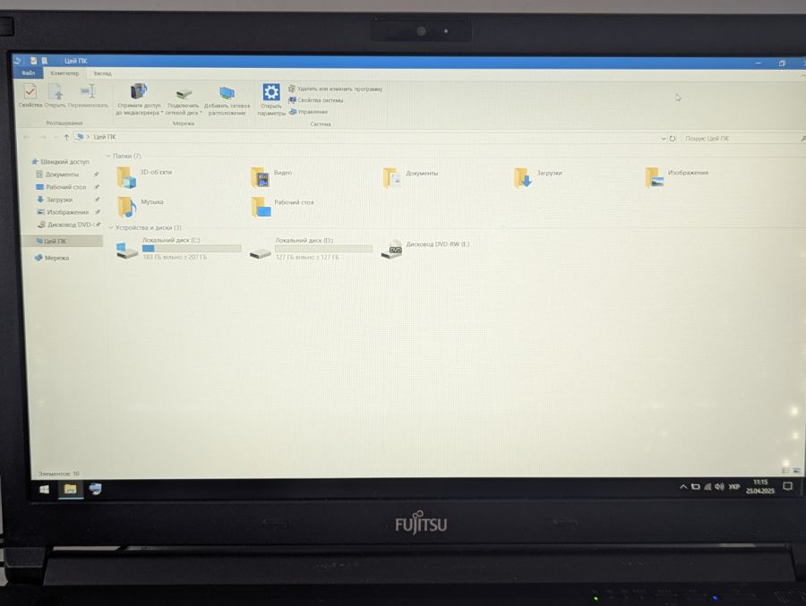 Уцінка! Ноутбук Б/В Fujitsu E556, Intel Core i7-6500U, DDR4 16 GB, SSD 360GB, 15.6" Full HD