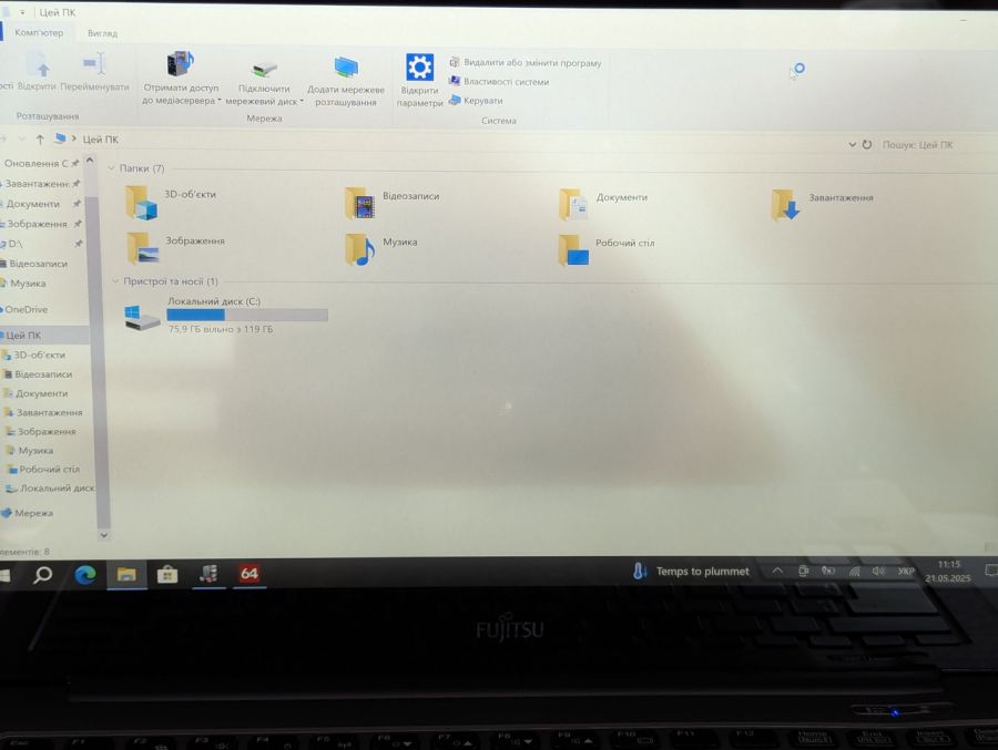 Уцінка! Ноутбук Б/В Fujitsu U904, Intel Core i5-4300U, DDR3 6 GB, SSD 128GB, 14" (3200X1800) Сенсор