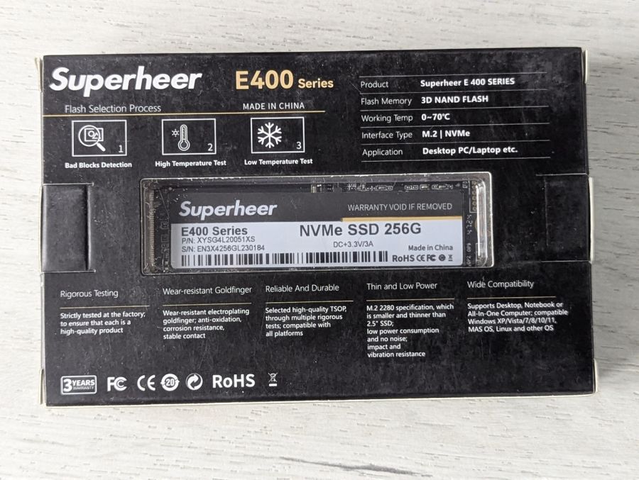 Б/В SSD M2/NVMe Superheer E400 256 Gb