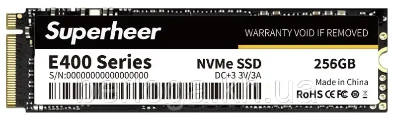 Б/В SSD M2/NVMe Superheer E400 256 Gb