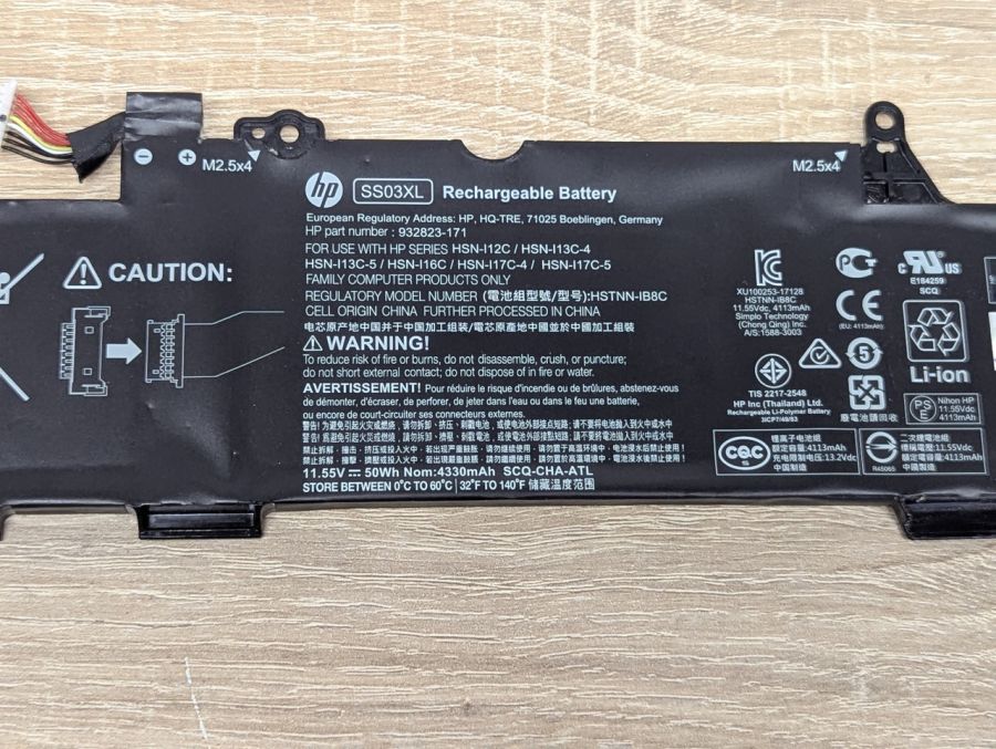 Б/В Оригінальна акумуляторна батарея HP SS03XL