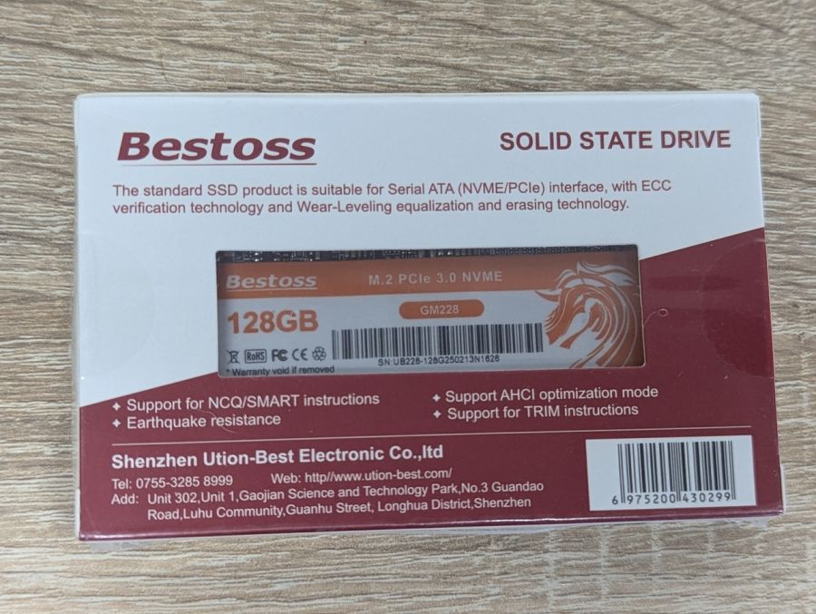 Б/В SSD-NVME M.2 PCle 3.0x4 Bestoss 128 Gb