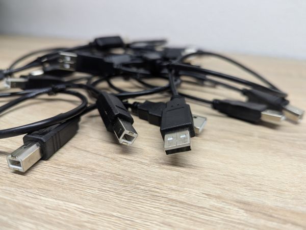 Б/В Кабель для принтера USB А-> USB B з феритами (квадратний)
