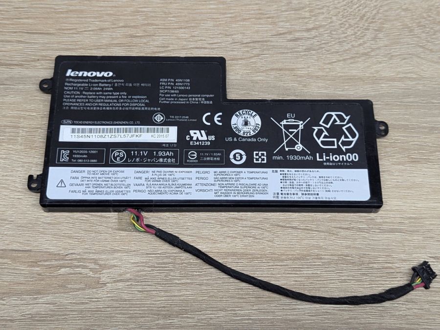 Б/В Оригінальна акумуляторна батарея Lenovo 45N1108 (45N1773)