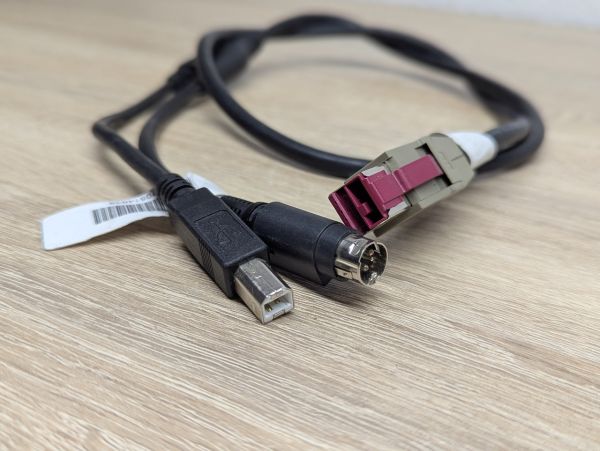 Б/В Кабель живлення для термопринтера 3 Pin usb-кабель с 3Pin Din + USB B
