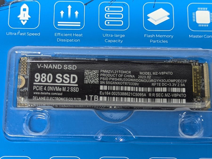 Б/В SSD 980 PCle 4.0 NVMe M.2 V-NAND 1Tb