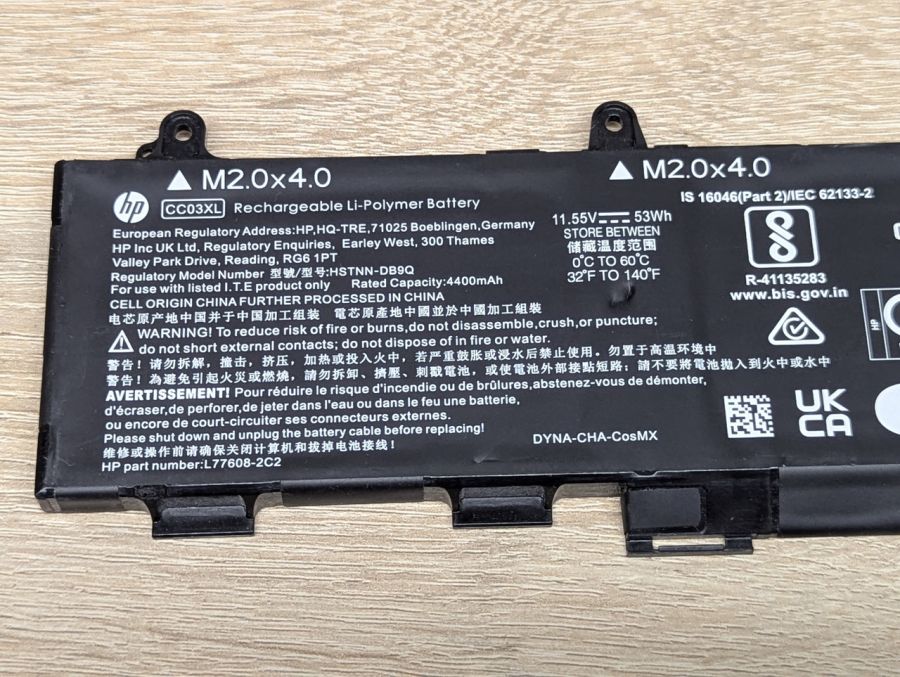 Б/В Оригінальна акумуляторна батарея HP CC03XL