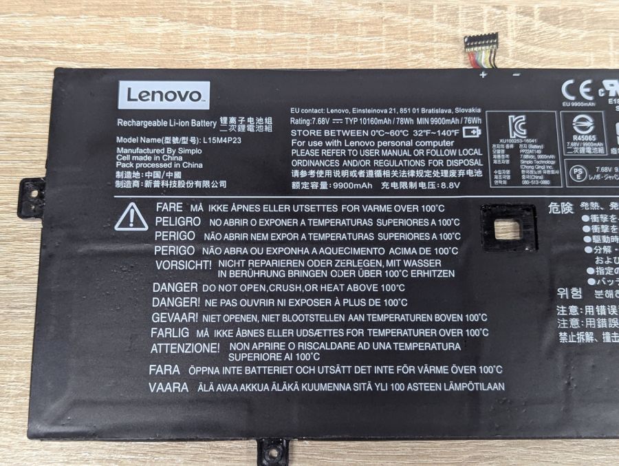 Б/В Оригінальний акумулятор Lenovo L15M4P23