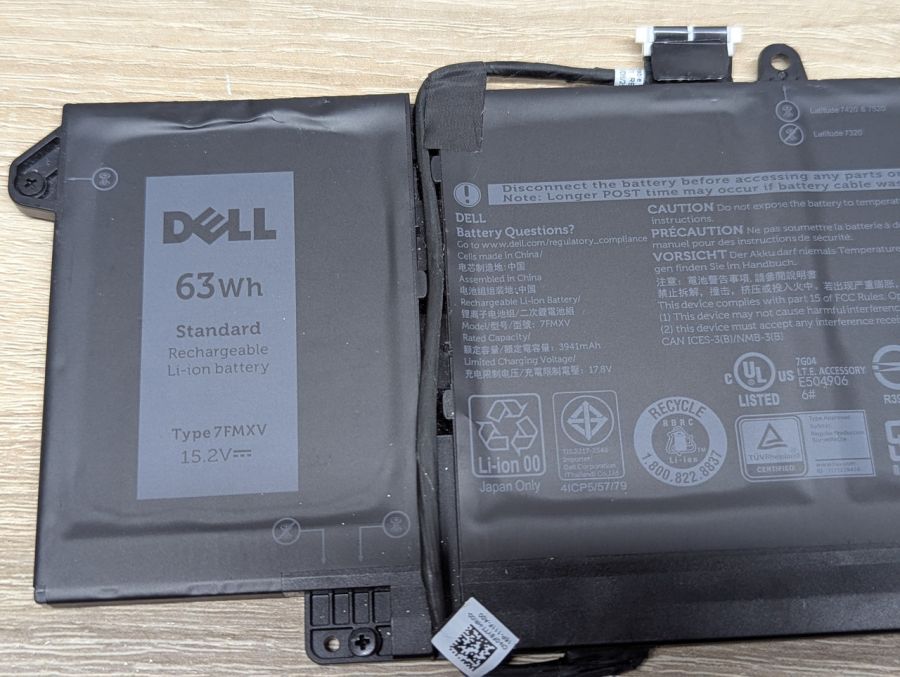 Б/В Оригінальна акумуляторна батарея Dell 7FMXV