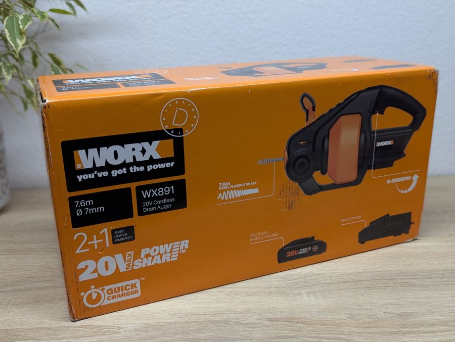 Новий Акумуляторний прочищувач каналізаційних труб Worx WX891