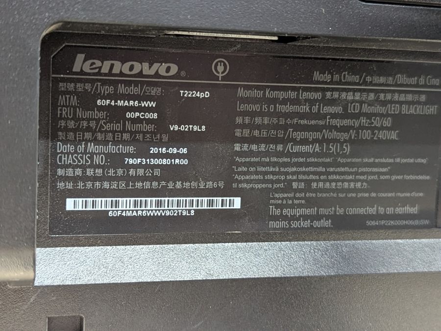 Б/В Б\У Монітор Lenovo ThinkVision T2224d