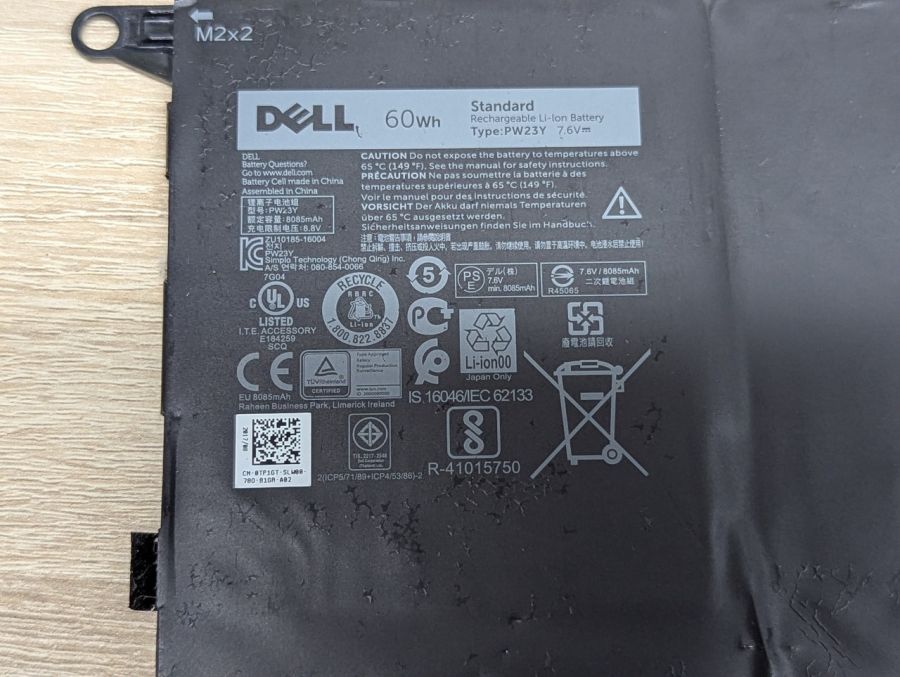 Б/В Оригінальна акумуляторна батарея Dell PW23Y