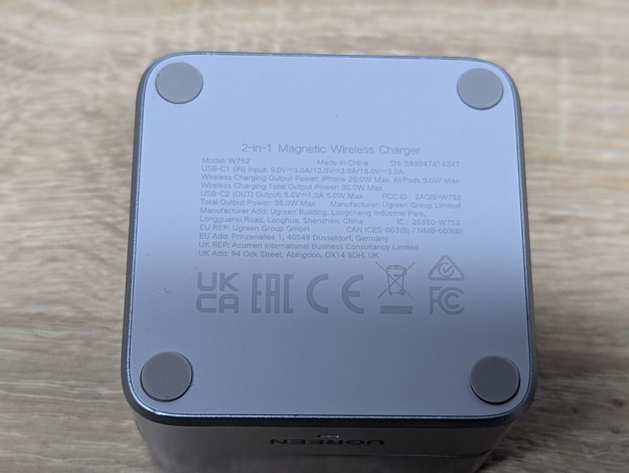 Новий Магнітний бездротовий зарядний пристрій UGREEN MagFlow W752 2в1