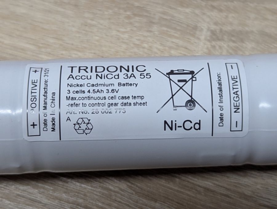 Б/В Нікель-кадмієвий (NiCd) акумулятор Tridonic Accu NiCd 3A 55