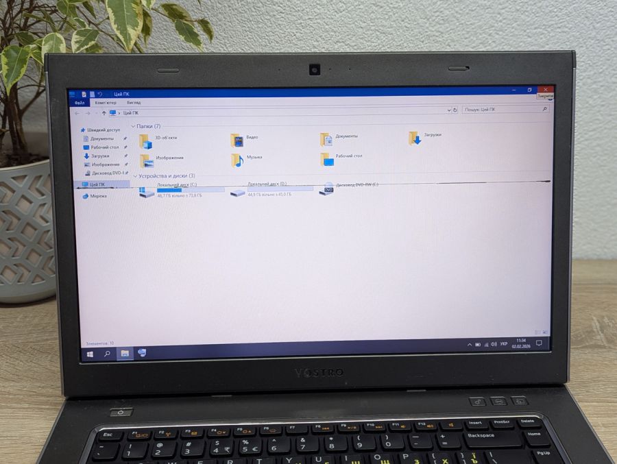 Уцінка! Ноутбук Б/В Dell Vostro 3560, Intel Core i3-3120M, DDR3 8 GB, SSD 128GB, 15.6" HD
