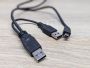 Б/В Кабель 2*USB Type-A male—USB mini 5 pin male