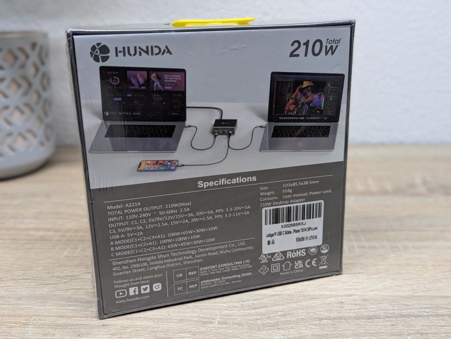 Новий Зарядна станція HUNDA 210 Вт A2214