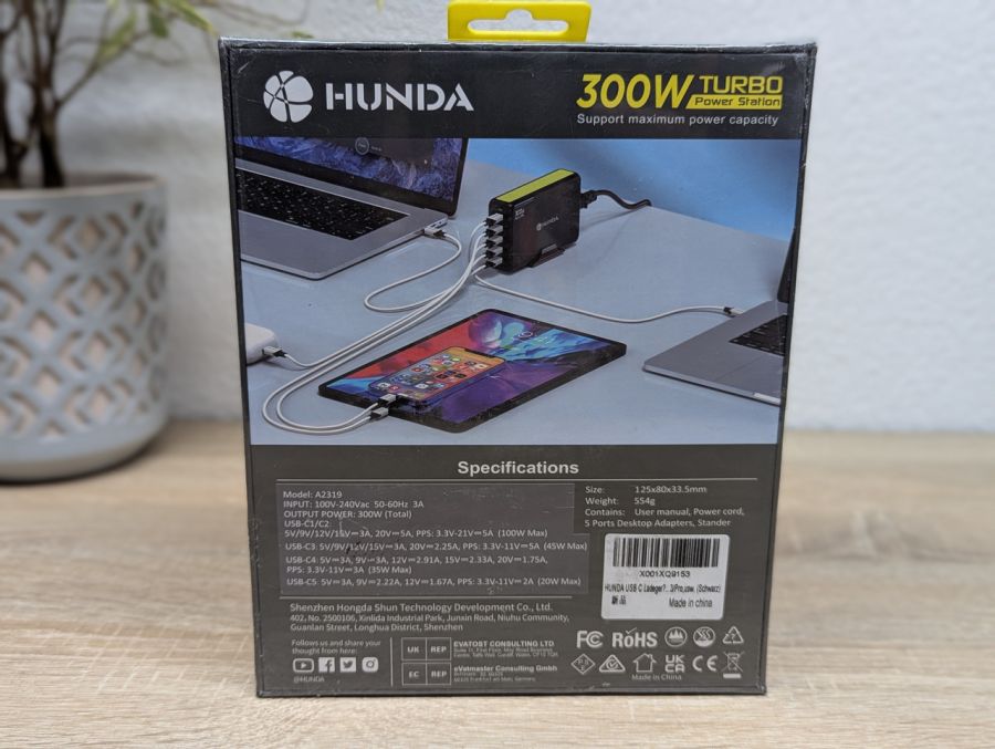 Новий Зарядна станція HUNDA 300W TURBO A2319 [ProductHub SKU A2319(3)]