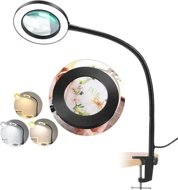 Новий Настільна лампа-лупа з LED-підсвічуванням FS-059