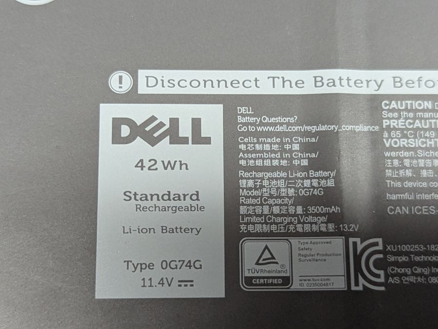 Б/В Оригінальна акумуляторна батарея Dell 0G74G