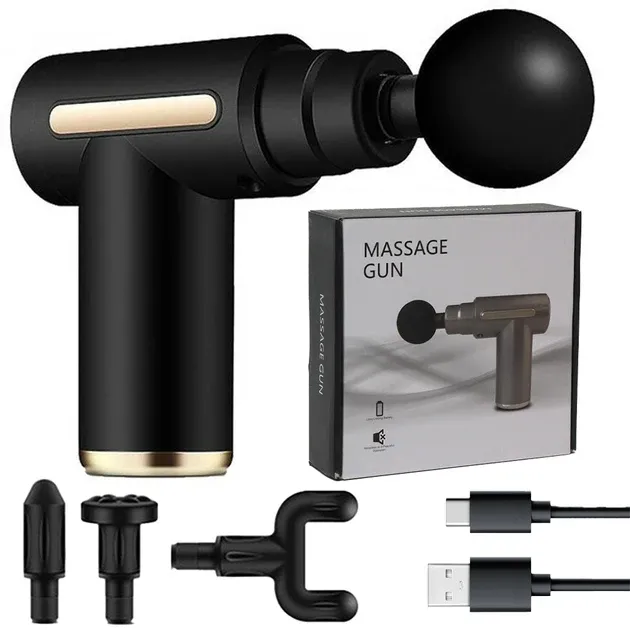 Новий Перкусійний масажер Massage Gun Black-JM02