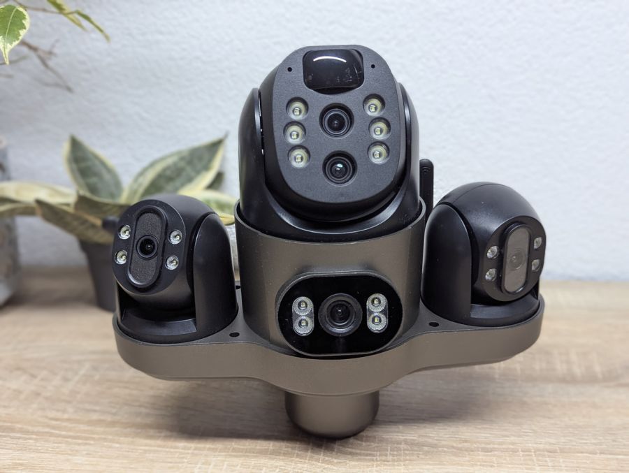 Новий Вулична система відеоспостереження LS Vision 15MP Three PTZ Lens Three Screen 4G Solar Security Camera