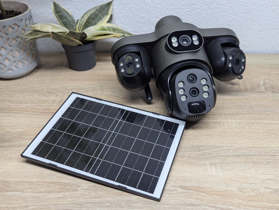 Новий Вулична система відеоспостереження LS Vision 15MP Three PTZ Lens Three Screen 4G Solar Security Camera