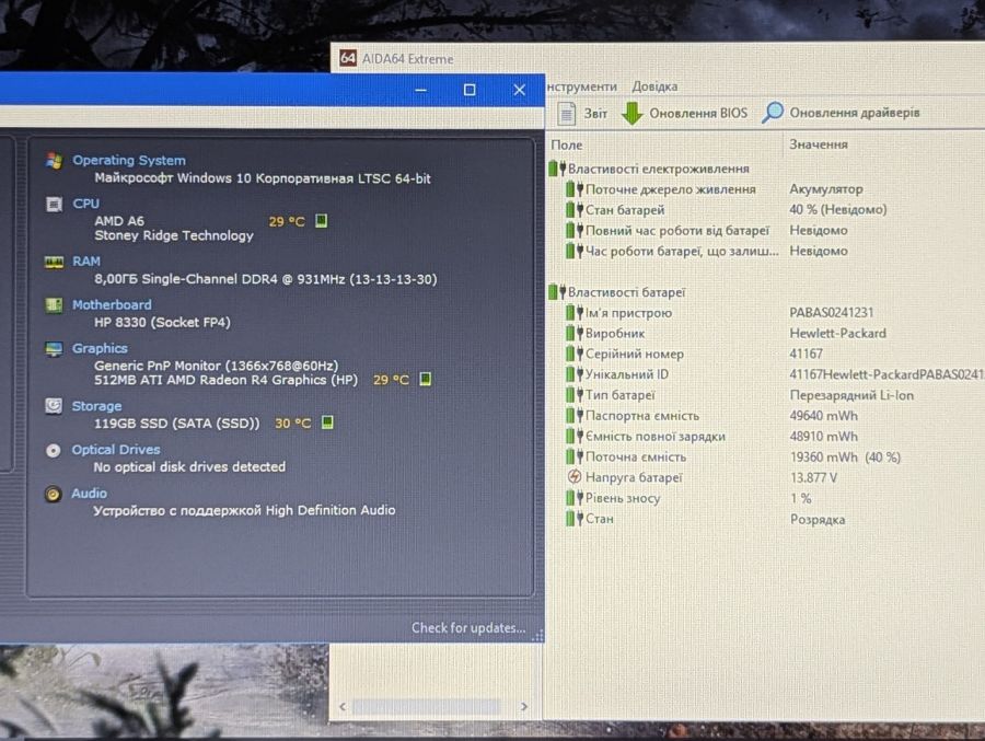 Ноутбук Б/В HP Laptop 15, AMD A6-9220, DDR4 8GB, SSD 128GB, AMD Radeon R4, 15"