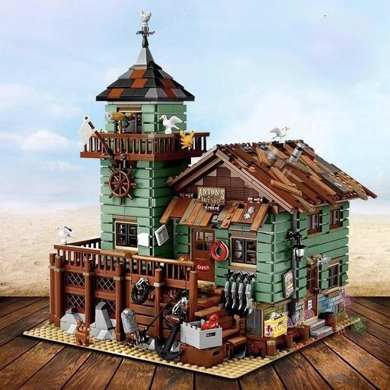 Новий Конструктор із мікроблоків Fishing Village Hut«Старий рибальський магазин»